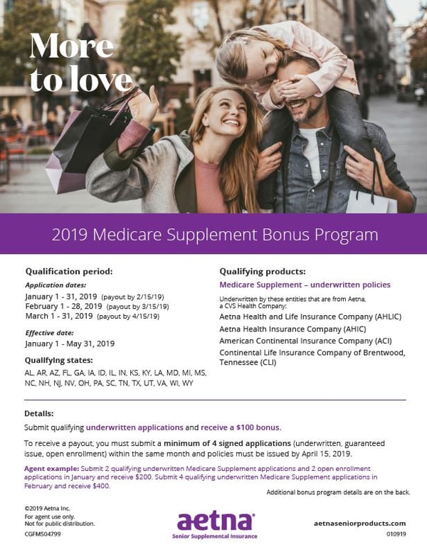Aetna Med Supp Bonus