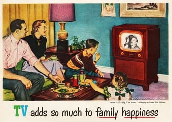 Family watching TV