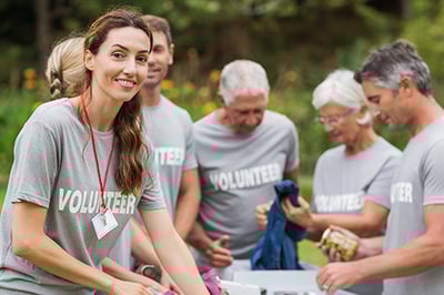 Volunteer group caring