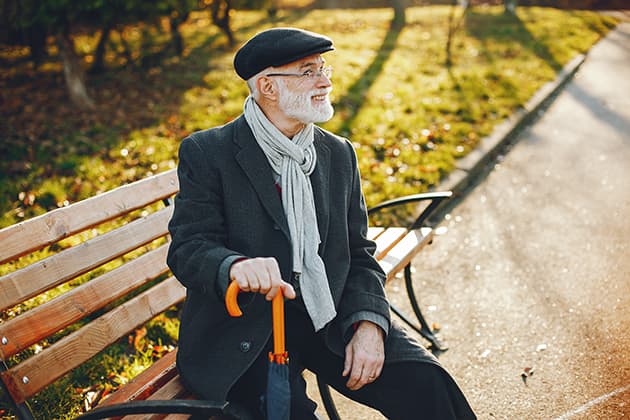 old man on bench