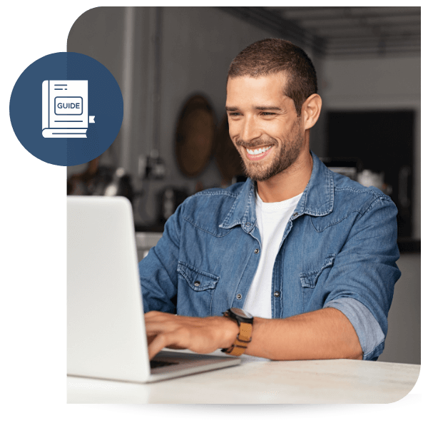 an insurance agent on his laptop