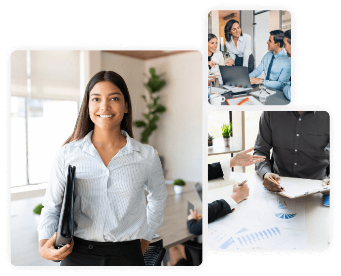 cluster image people working